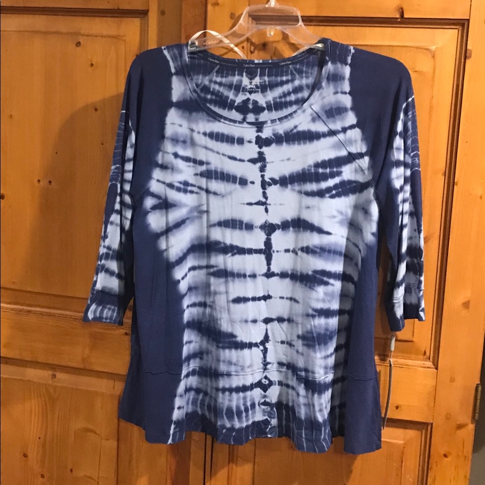 Calvin Klein blue tie die top new with tags, 1X